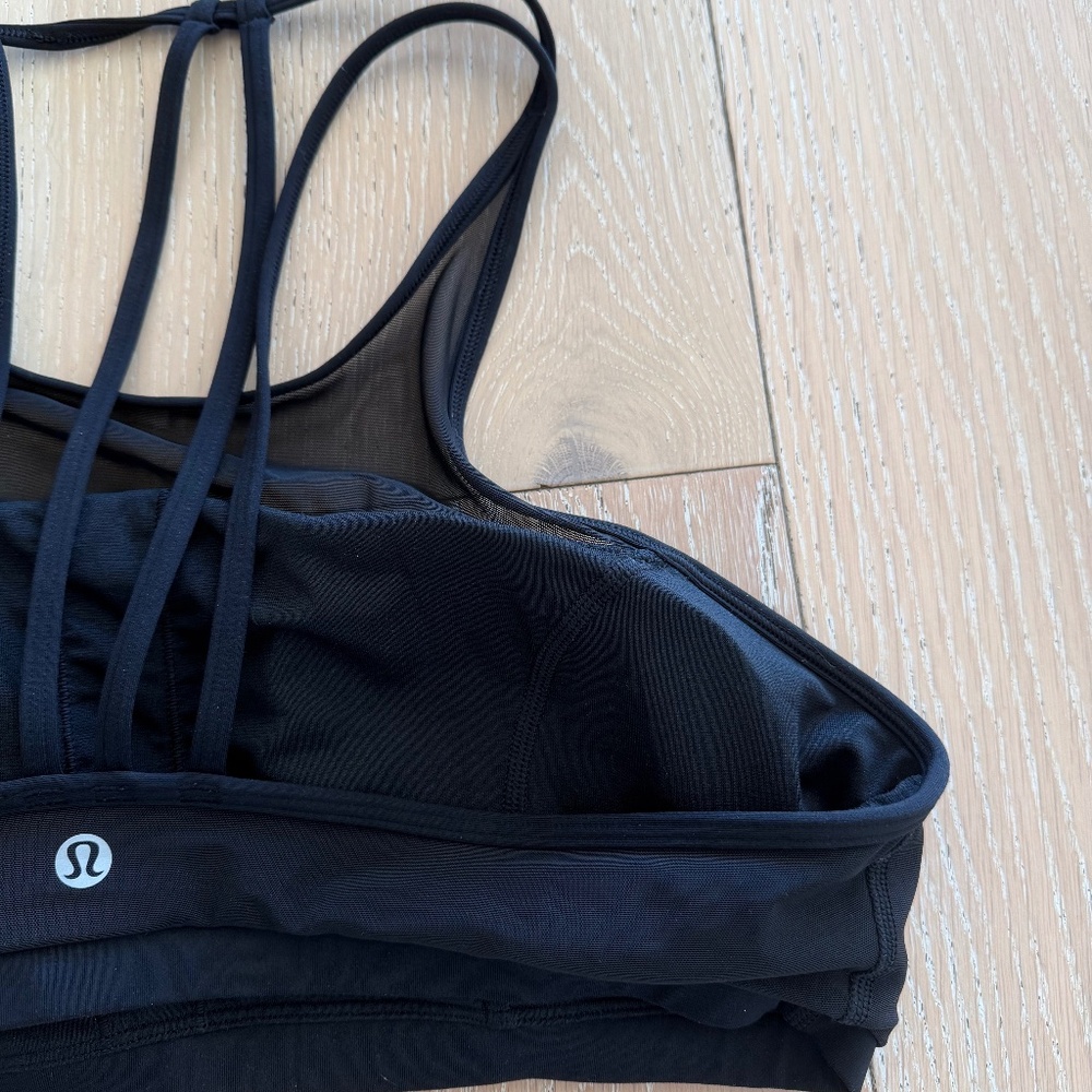 Lululemon Black Mesh High Neck Sports Bra – Size 12 - Picture 6 of 9